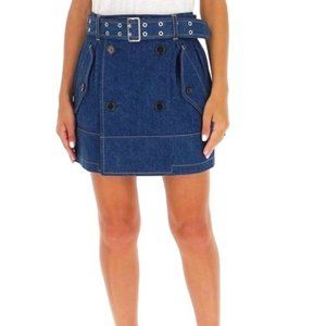 COMME des Garçons JunJa Watanabe Large Denim blue belted mini skirt NWT Ret$595